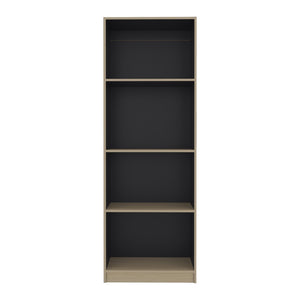 English Elm Bear Flat Slim 71 Inch Tall Open Bookcase Four Shelf Vertical Storage for Modern Homes B128P535612