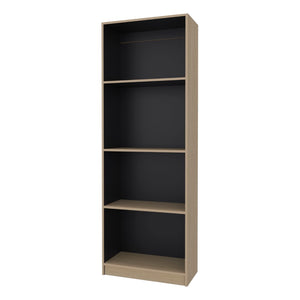 English Elm Bear Flat Slim 71 Inch Tall Open Bookcase Four Shelf Vertical Storage for Modern Homes B128P535612