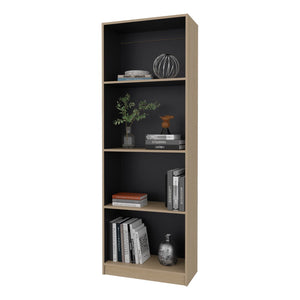 English Elm Bear Flat Slim 71 Inch Tall Open Bookcase Four Shelf Vertical Storage for Modern Homes B128P535612