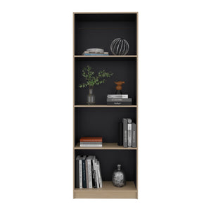 English Elm Bear Flat Slim 71 Inch Tall Open Bookcase Four Shelf Vertical Storage for Modern Homes B128P535612