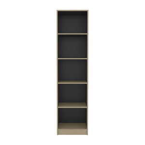 English Elm Beaver Valley Slim Freestanding Five Shelf Bookcase Melamine Storage for Home Office B128P535614