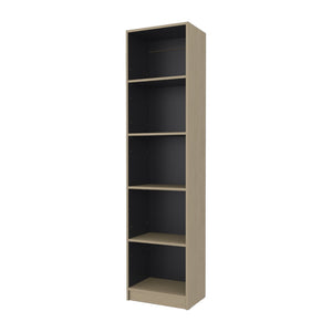 English Elm Beaver Valley Slim Freestanding Five Shelf Bookcase Melamine Storage for Home Office B128P535614