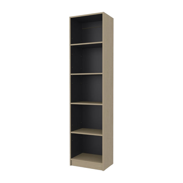 English Elm Beaver Valley Slim Freestanding Five Shelf Bookcase Melamine Storage for Home Office B128P535614