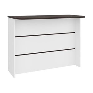 English Elm Central Two-Tone Kitchen Island with Melamine Surface and Three Storage Compartments Wenge and White B128P535616