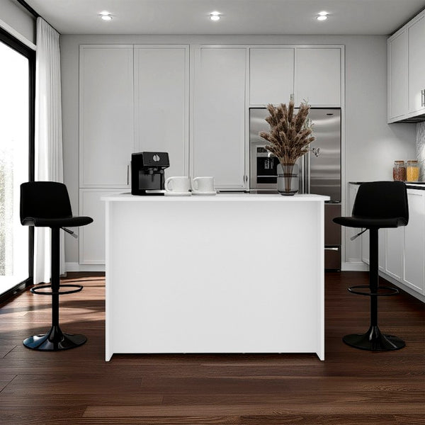 English Elm Central Two-Tone Kitchen Island with Melamine Surface and Three Storage Compartments White B128P535617