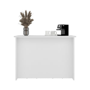 English Elm Central Two-Tone Kitchen Island with Melamine Surface and Three Storage Compartments White B128P535617