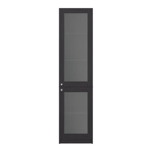 English Elm Milo Tall Glass Front Storage Cabinet Five Shelves Wenge Finish Minimalist Design B128P535624