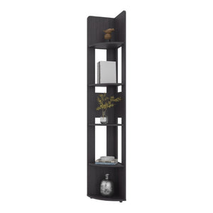 English Elm Fm Furniture Five Tier Corner Bookcase Tall Narrow Wenge Display Shelving Unit B128P535625