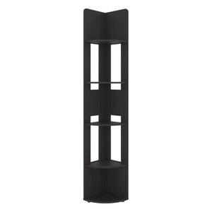 English Elm Fm Furniture Five Tier Corner Bookcase Tall Narrow Wenge Display Shelving Unit B128P535625