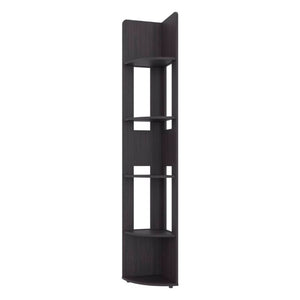 English Elm Fm Furniture Five Tier Corner Bookcase Tall Narrow Wenge Display Shelving Unit B128P535625