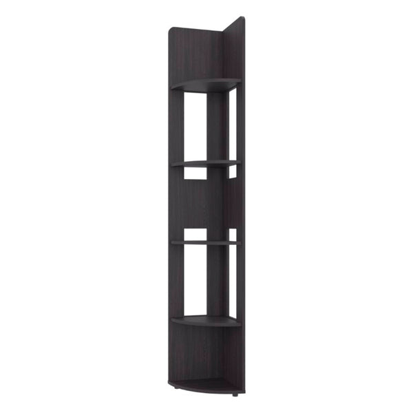 English Elm Fm Furniture Five Tier Corner Bookcase Tall Narrow Wenge Display Shelving Unit B128P535625