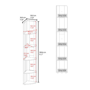 English Elm Fm Furniture Five Tier Corner Bookcase Tall Narrow Wenge Display Shelving Unit B128P535625