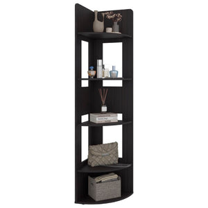 English Elm Fm Furniture Tall Corner Bookcase Tiered Open Shelving Dark Wenge Finish Slim Profile B128P535626