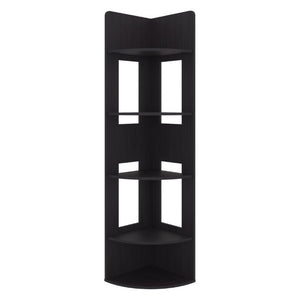 English Elm Fm Furniture Tall Corner Bookcase Tiered Open Shelving Dark Wenge Finish Slim Profile B128P535626