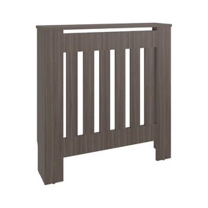 English Elm Rio Radiator Cabinet Slim Melamine Cover with Ventilated Storage for Hallways Gray Walnut B128P535628