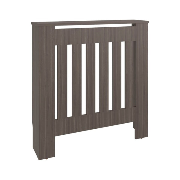 English Elm Rio Radiator Cabinet Slim Melamine Cover with Ventilated Storage for Hallways Gray Walnut B128P535628