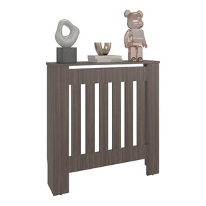 English Elm Rio Radiator Cabinet Slim Melamine Cover with Ventilated Storage for Hallways Gray Walnut B128P535628