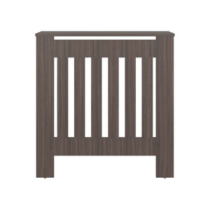 English Elm Rio Radiator Cabinet Slim Melamine Cover with Ventilated Storage for Hallways Gray Walnut B128P535628