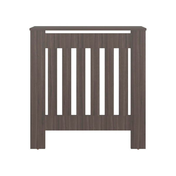 English Elm Rio Radiator Cabinet Slim Melamine Cover with Ventilated Storage for Hallways Gray Walnut B128P535628
