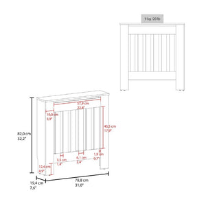 English Elm Rio Radiator Cabinet Slim Melamine Cover with Ventilated Storage for Hallways Gray Walnut B128P535628