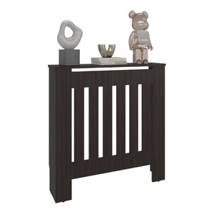 English Elm Rio Radiator Cabinet Slim Melamine Cover with Ventilated Storage for Hallways Stained Walnut B128P535629