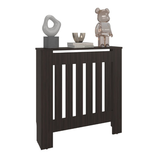 English Elm Rio Radiator Cabinet Slim Melamine Cover with Ventilated Storage for Hallways Stained Walnut B128P535629