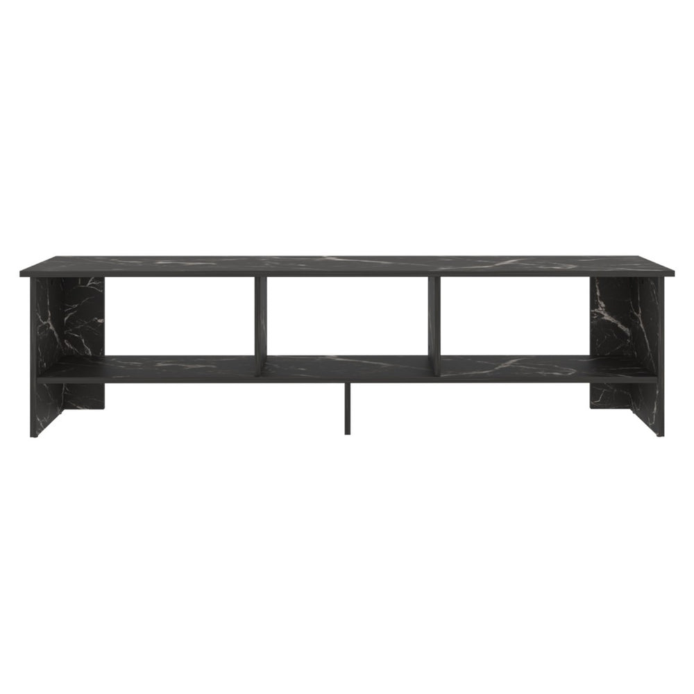 English Elm Blacksburg Slim Tower Media Console with Open Shelves for Modern Living Room Storage B128P536563
