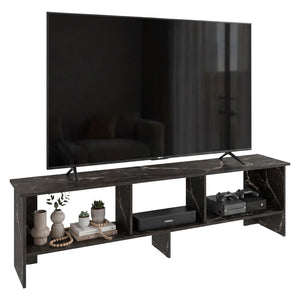 English Elm Blacksburg Slim Tower Media Console with Open Shelves for Modern Living Room Storage B128P536563