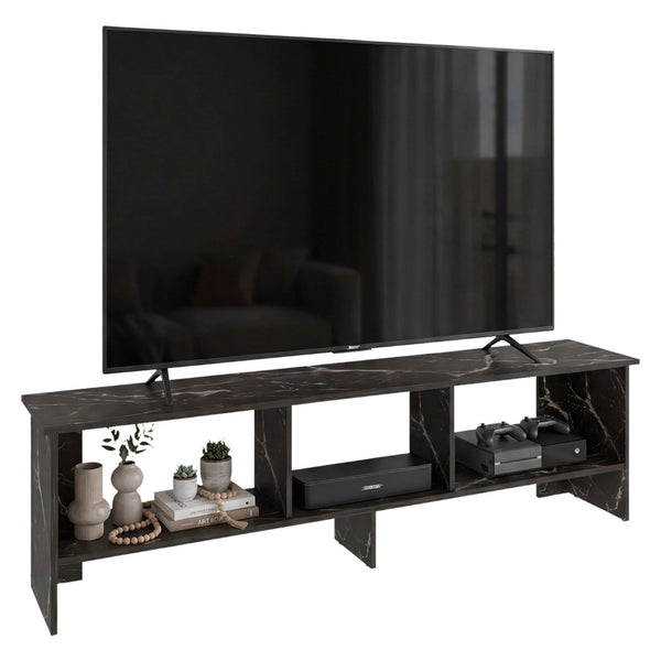 English Elm Blacksburg Slim Tower Media Console with Open Shelves for Modern Living Room Storage B128P536563