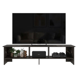 English Elm Blacksburg Slim Tower Media Console with Open Shelves for Modern Living Room Storage B128P536563