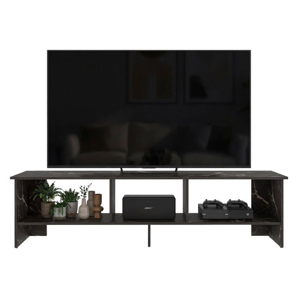 English Elm Blacksburg Slim Tower Media Console with Open Shelves for Modern Living Room Storage B128P536563