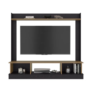 English Elm Berea Tall Media Console Tower Wenge Oak Two Tone Finish Modern Living Room Storage B128P536565