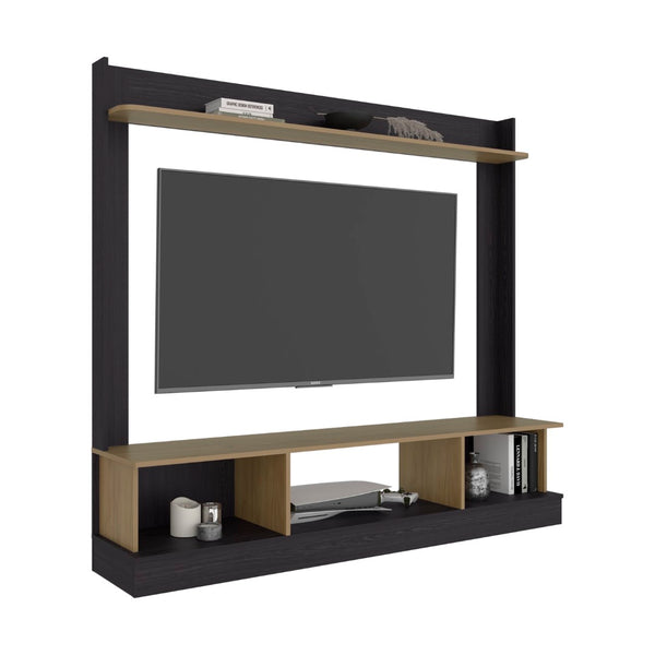 English Elm Berea Tall Media Console Tower Wenge Oak Two Tone Finish Modern Living Room Storage B128P536565
