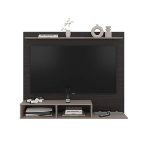 English Elm Bethune 65 Inch Media Console Open Shelf Entertainment Stand for Modern Living Rooms Wenge and Positano B128P536566