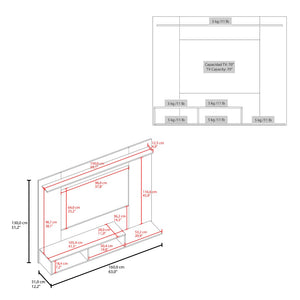 English Elm Bethune 65 Inch Media Console Open Shelf Entertainment Stand for Modern Living Rooms Wenge and Positano B128P536566