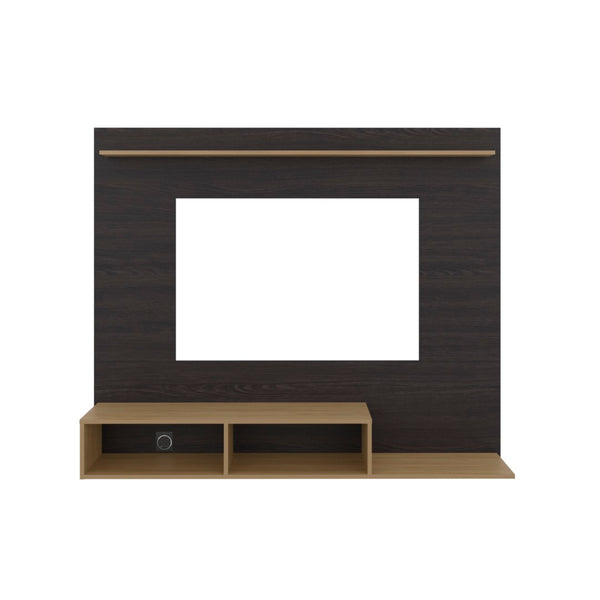 English Elm Bethune 65 Inch Media Console Open Shelf Entertainment Stand for Modern Living Rooms Wenge and Natural Oak B128P536567