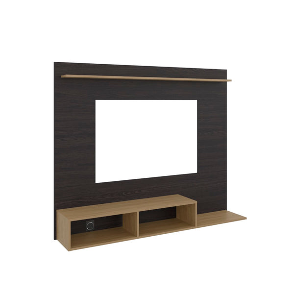 English Elm Bethune 65 Inch Media Console Open Shelf Entertainment Stand for Modern Living Rooms Wenge and Natural Oak B128P536567