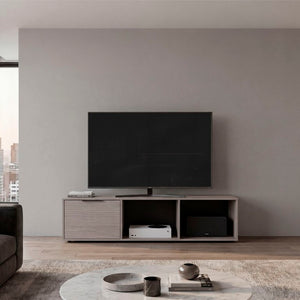 English Elm Bishopville Low Profile Media Console with Two Tone Finish for Modern Living Rooms B128P536568