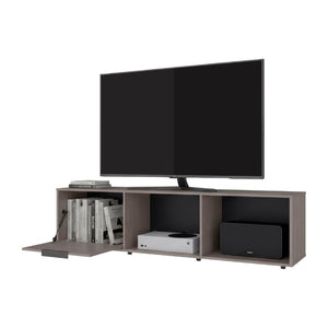 English Elm Bishopville Low Profile Media Console with Two Tone Finish for Modern Living Rooms B128P536568