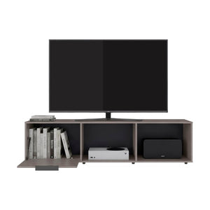 English Elm Bishopville Low Profile Media Console with Two Tone Finish for Modern Living Rooms B128P536568
