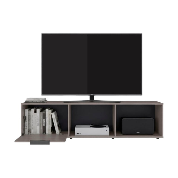 English Elm Bishopville Low Profile Media Console with Two Tone Finish for Modern Living Rooms B128P536568