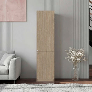 English Elm Kudai Tall Narrow Five Shelf Storage Cabinet Slim Modern Design for Any Room B128P576361