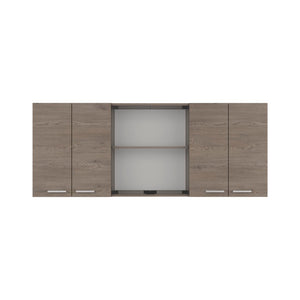 English Elm Verona Glass Door Wall Cabinet with Dish Rack Warm Finish for Kitchen Pantry Ivory B128P576371
