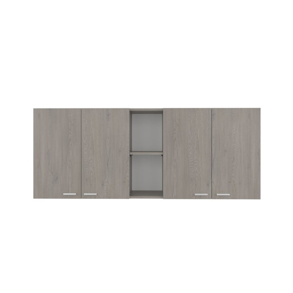 English Elm Verona Glass Door Wall Cabinet with Dish Rack Warm Finish for Kitchen Pantry Walnut B128P576374