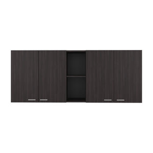 English Elm Milano Walnut Wall Cabinet with Open Shelves and Built in Dish Rack for Kitchens B128P576376