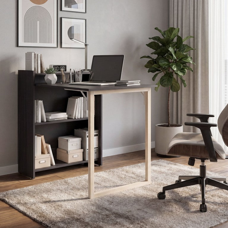 English Elm Denver Wall Mounted Folding Desk Compact Workstation for Studio Apartments and Dorms B128P576382