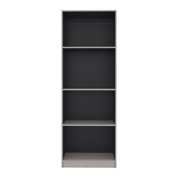 English Elm Bear Tall Four Shelf Bookcase Two Tone Wenge Finish Slim Modern Display Unit B128P588406