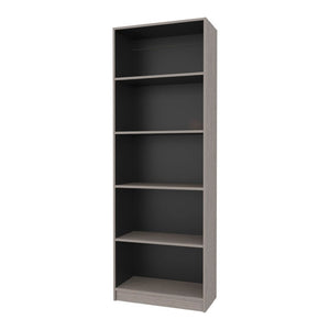 English Elm Dam Five Shelf Tall Bookcase Two Tone Wenge Finish for Office or Living Room B128P588407