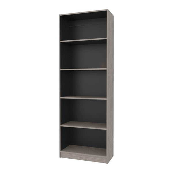 English Elm Dam Five Shelf Tall Bookcase Two Tone Wenge Finish for Office or Living Room B128P588407