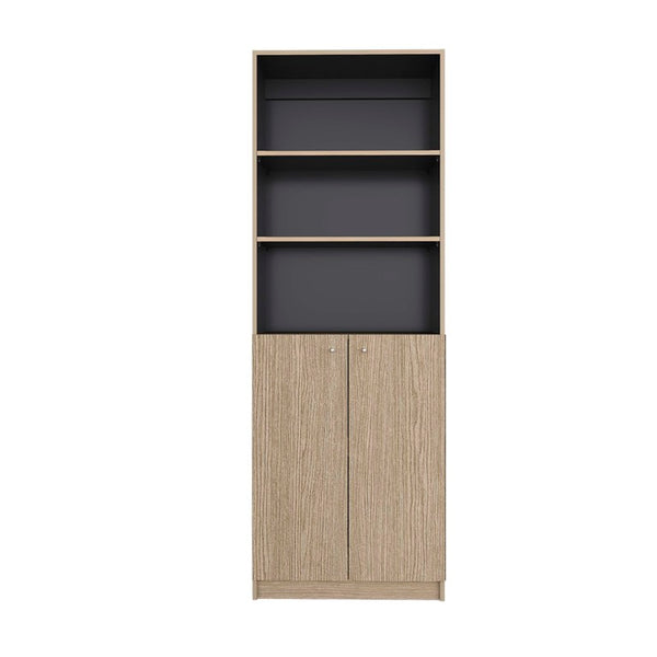 English Elm Beaver Five Shelf Tall Bookcase Wenge Two Tone Finish for Living Room or Office 12.4 L x 24.8 W x 71.1 H B128P588409